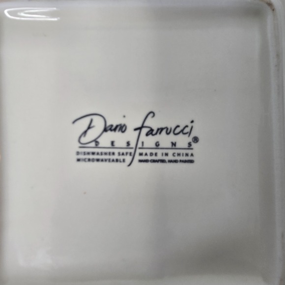 Dario Farrucci Designs 8" Square Salad Plate Elephant Sepia Photo Africa Safari - Picture 5 of 5